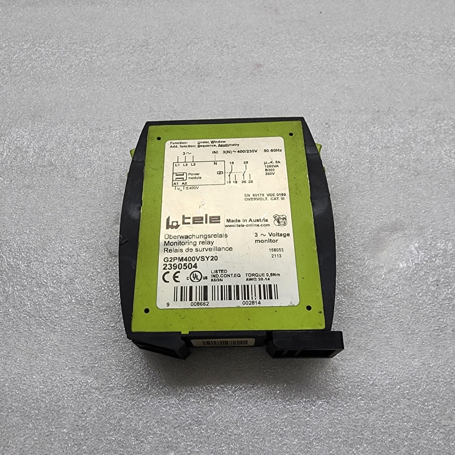 TELE G2PM400VSY20 MONITORING RELAY 2390504