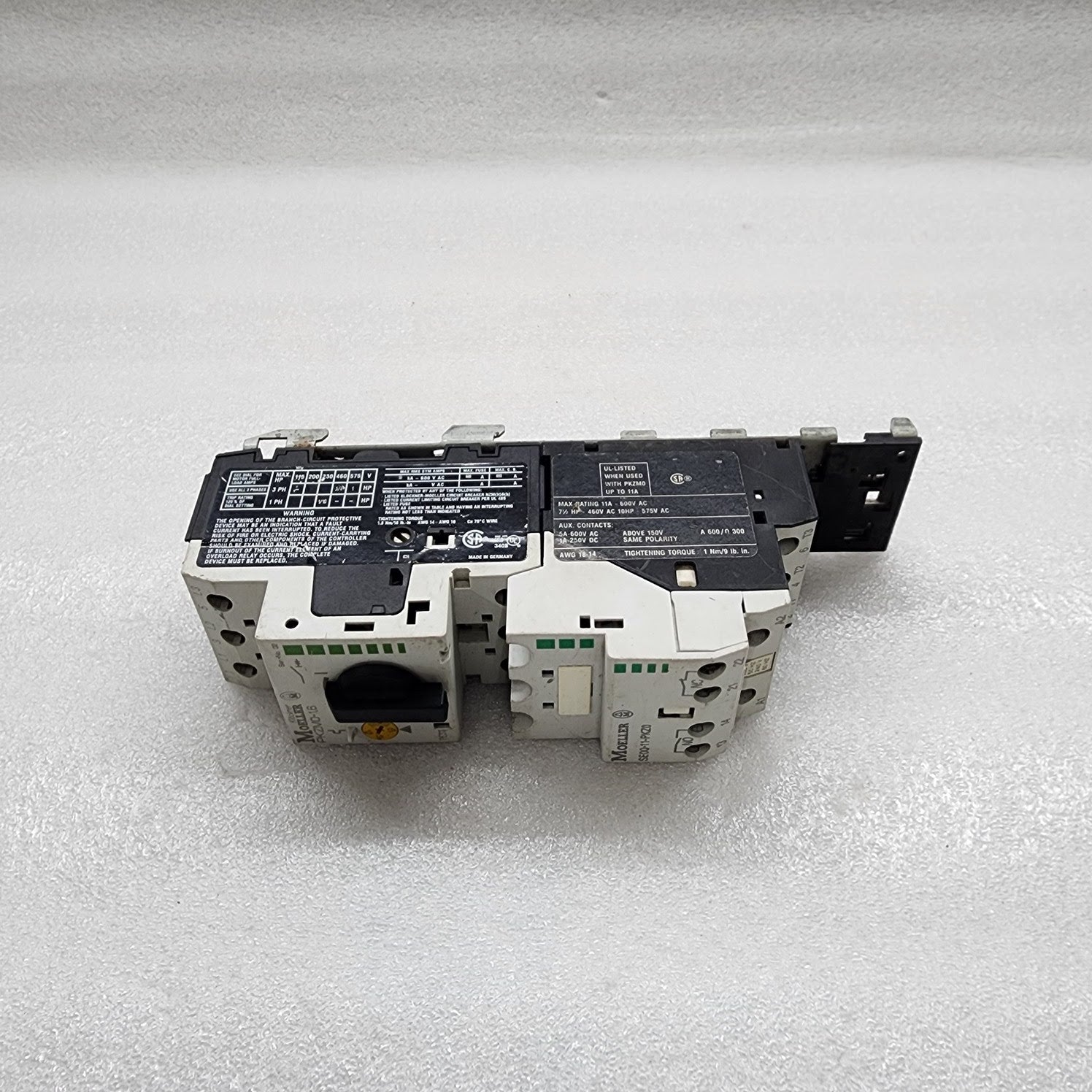 MOELLER SE00-11-PKZ0 CIRCUIT BREAKER PKZM0-1.6 MOTOR PROTECTIVE CB 230-240V