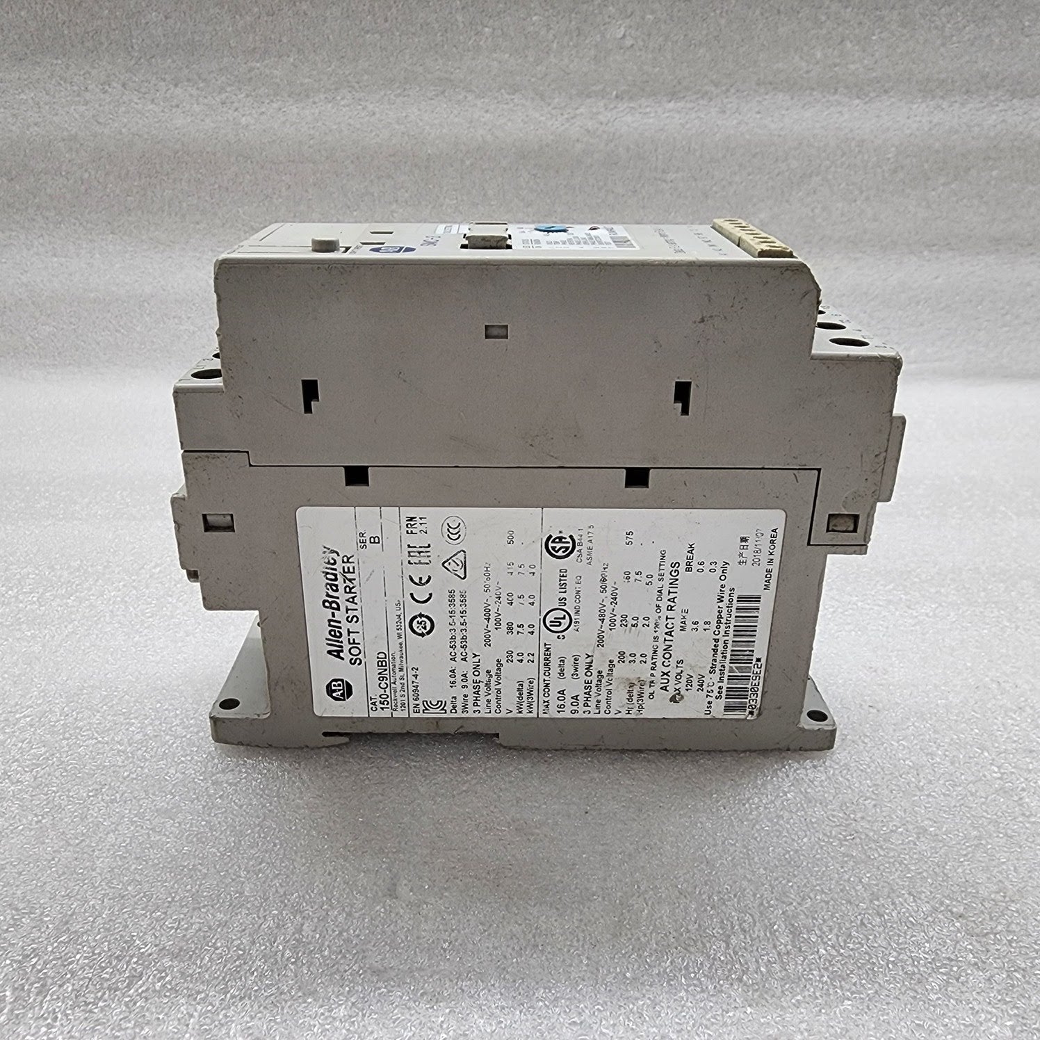ALLEN BRADLEY SMC-3 MOTOR CONTROLLER CAT 150-C9NBD 7.5KW