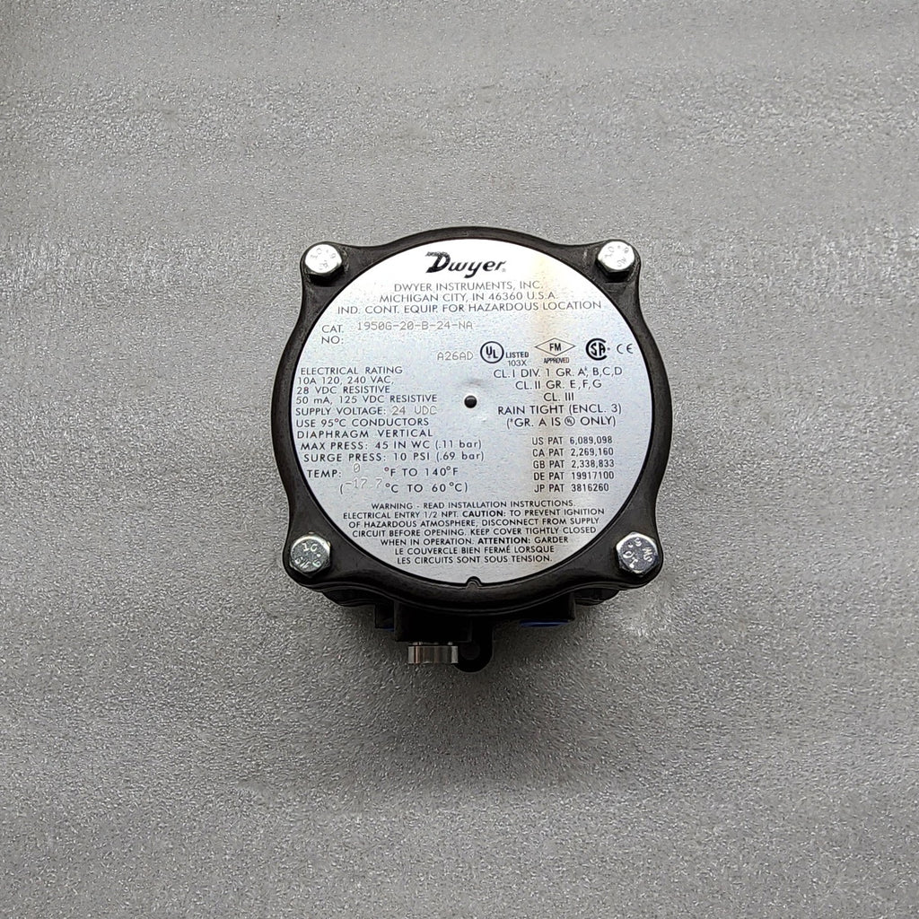 DWYER 1950G-20-B-24-NA DIFFERENTIAL PRESSURE SWITCH