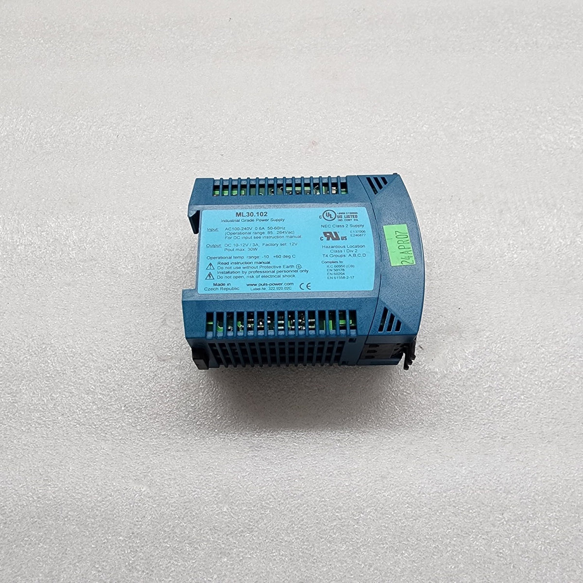PULS ML30.102 POWER SUPPLY 10-12VDC 3A