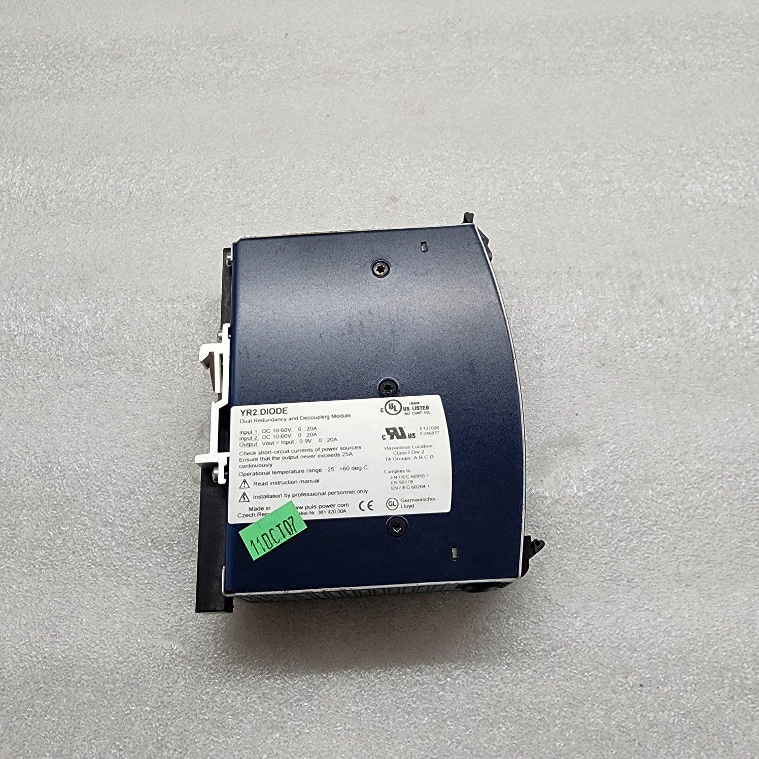PULS YR2.DIODE DUAL REDUNDANCY AND DECOUPLING MODULE