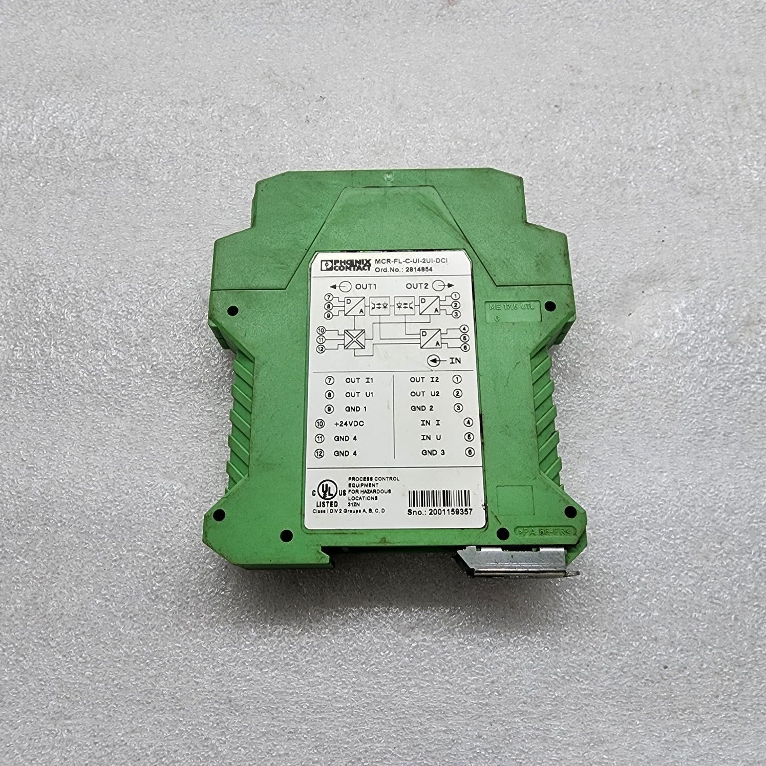 PHOENIX CONTACT MCR-FL-C-UI-2UI-DCI SIGNAL CONDITIONER 2814854