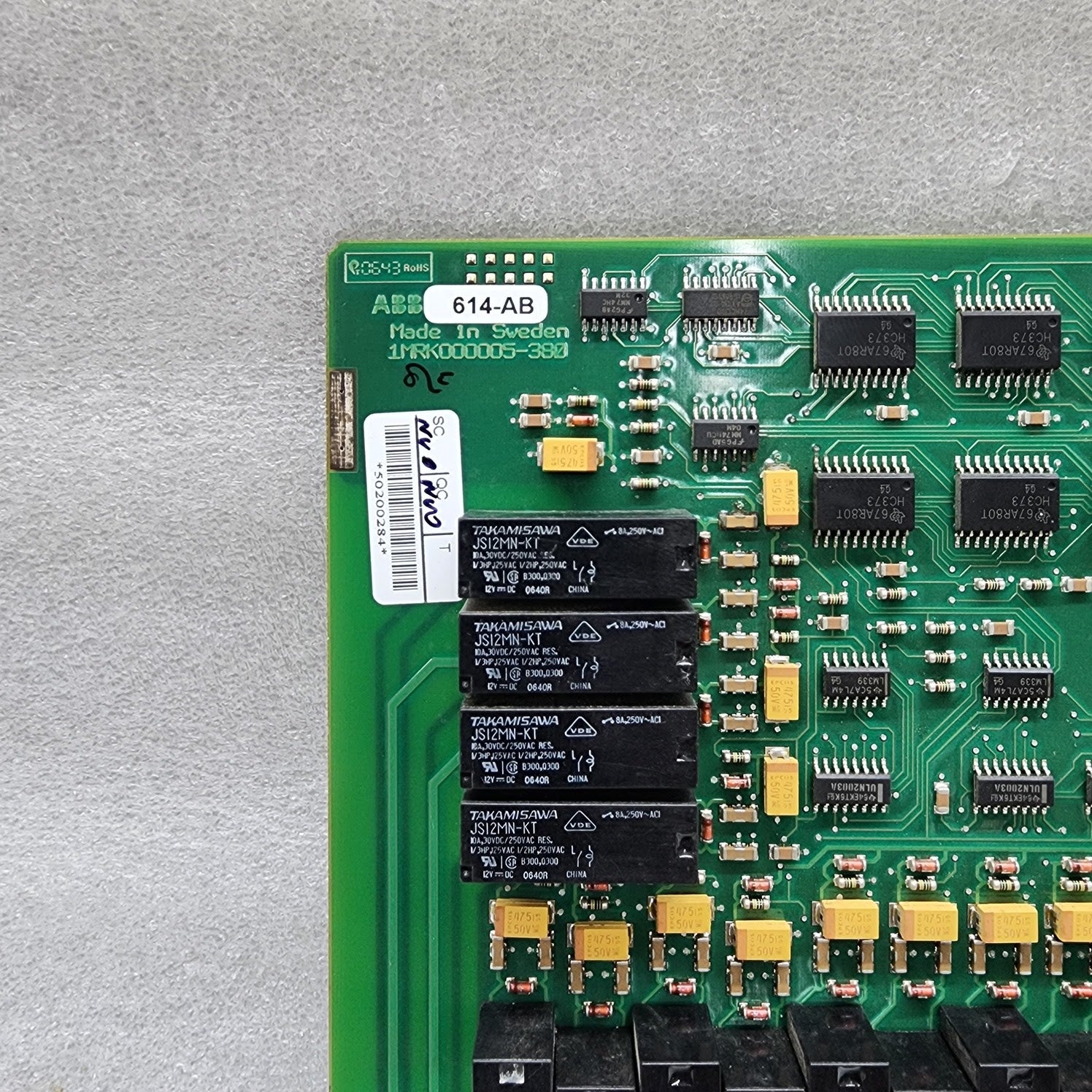 ABB 1MRK 000614-ABR00 CONTROL BOARD 1MRK000005-380