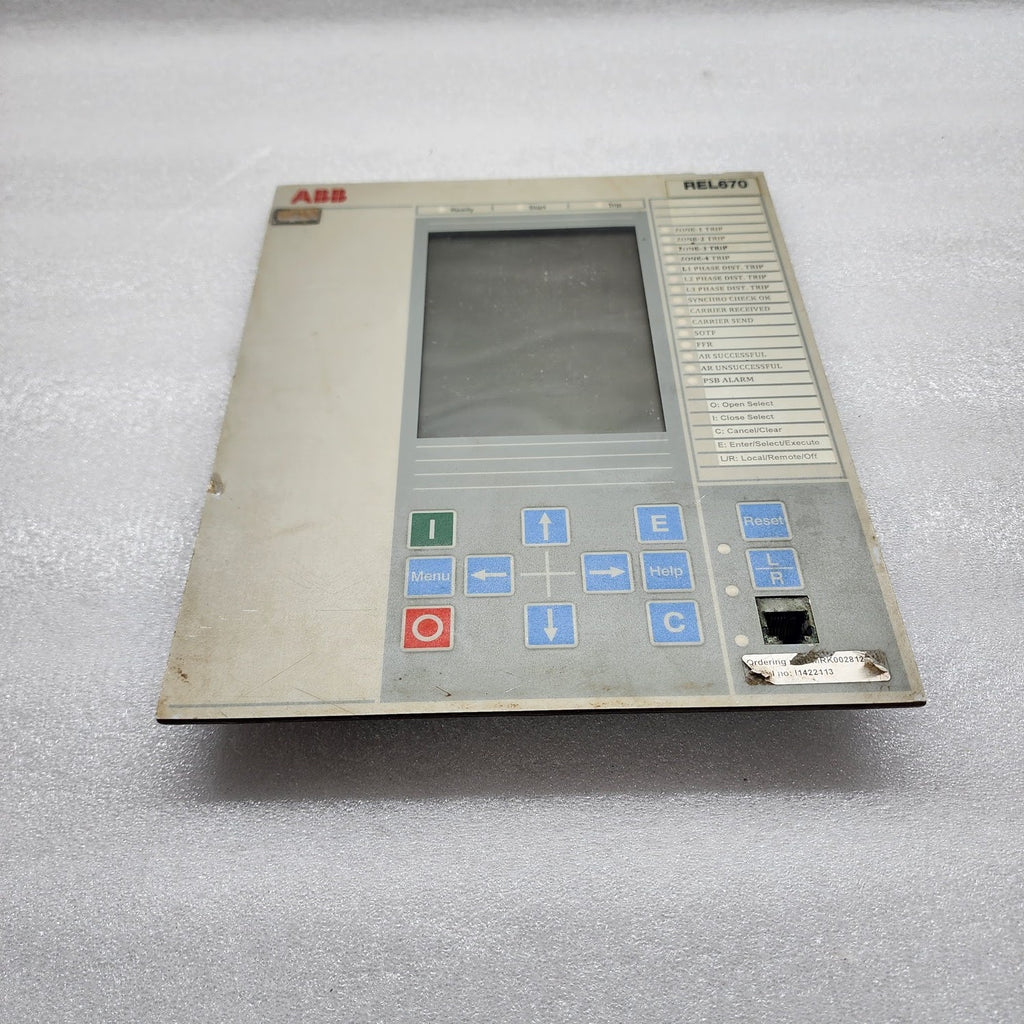 ABB REL670 HMI-IED670 FRONT DISPLAY PANEL 1MRK000008-LBR02