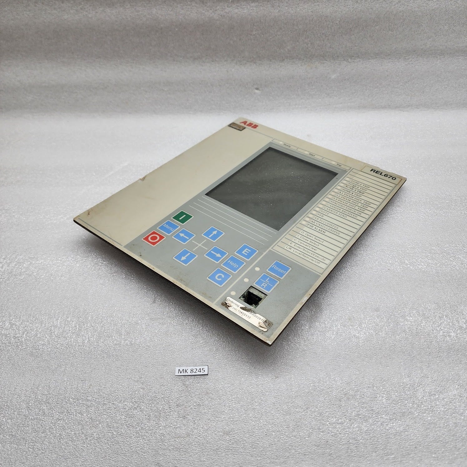ABB REL670 HMI-IED670 FRONT DISPLAY PANEL 1MRK000008-LBR02