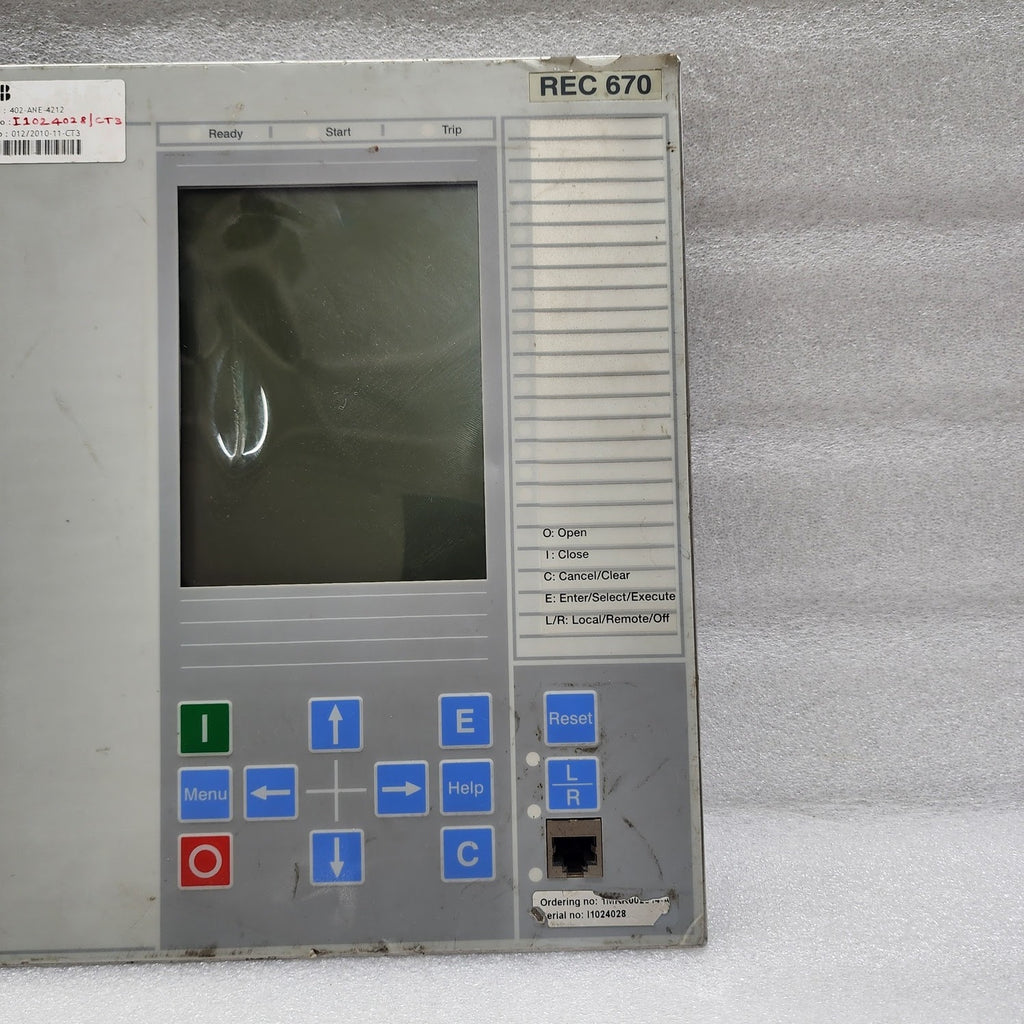 ABB REC670 FRONT DISPLAY PANEL 1MRK000008-NB