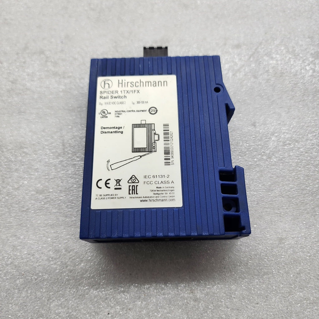 HIRSCHMANN SPIDER 1TX/1FX RAIL SWITCH 9.6-32VDC