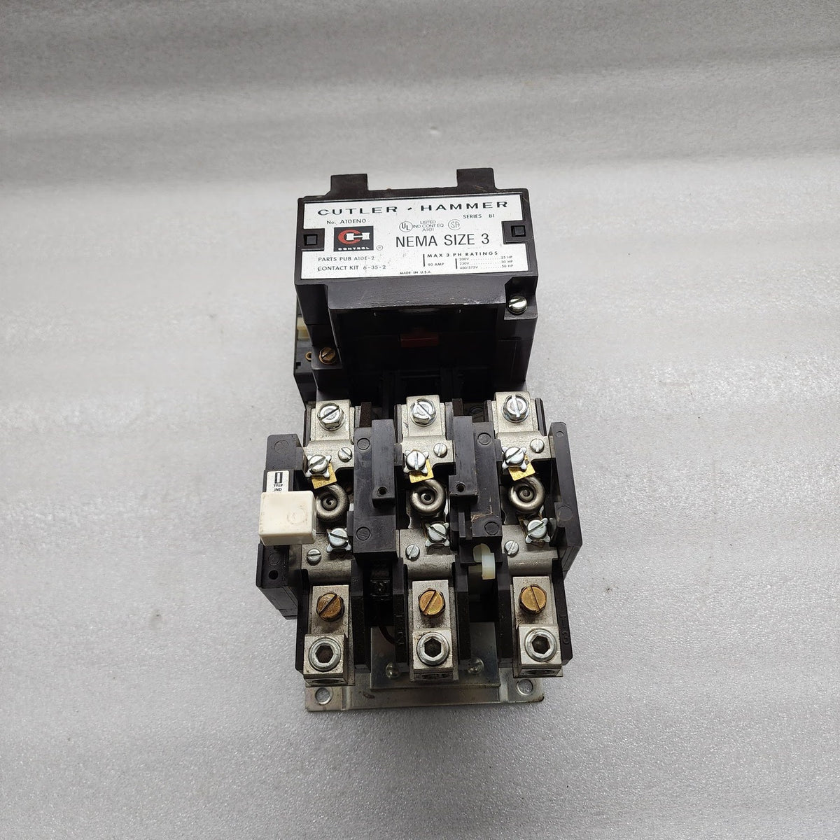 CUTLER HAMMER A10EN0 MOTOR STARTER 90A A10E-2