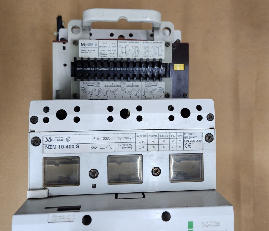 MOELLER D-NZM 10 3-POLE CIRCUIT BREAKER 400A TRIP UNIT ZMV-400-NZM 10