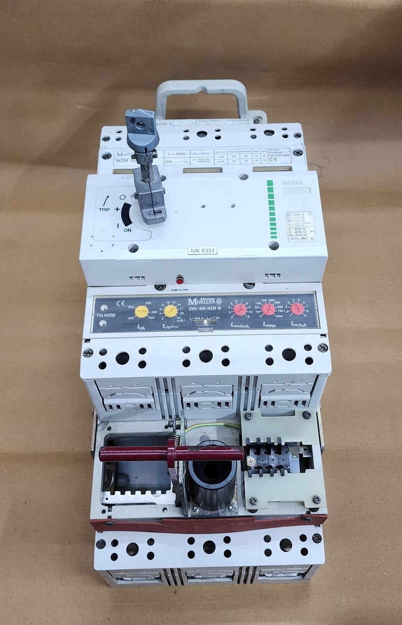 MOELLER D-NZM 10 3-POLE CIRCUIT BREAKER 400A TRIP UNIT ZMV-400-NZM 10