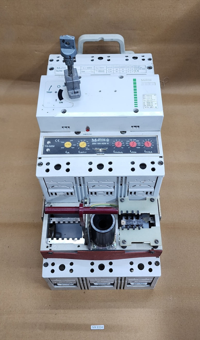 MOELLER D-NZM 10 3-POLE CIRCUIT BREAKER 400A TRIP UNIT ZMV-400-NZM 10