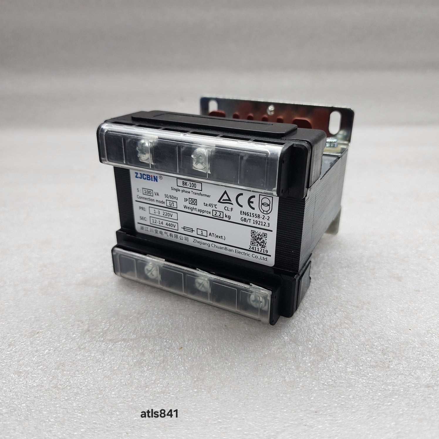 ZHEJIANG CHUANBIAN ELECTRIC BK-100 SINGLE PHASE TRANSFORMER 100VA 220V TO 440V