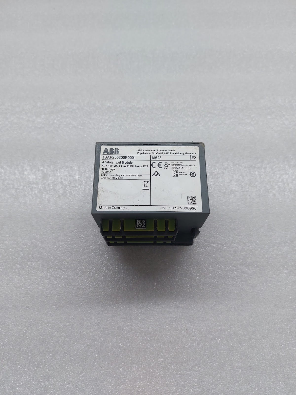 ABB AI523 ANALOG INPUT MODULE 1SAP250300R0001