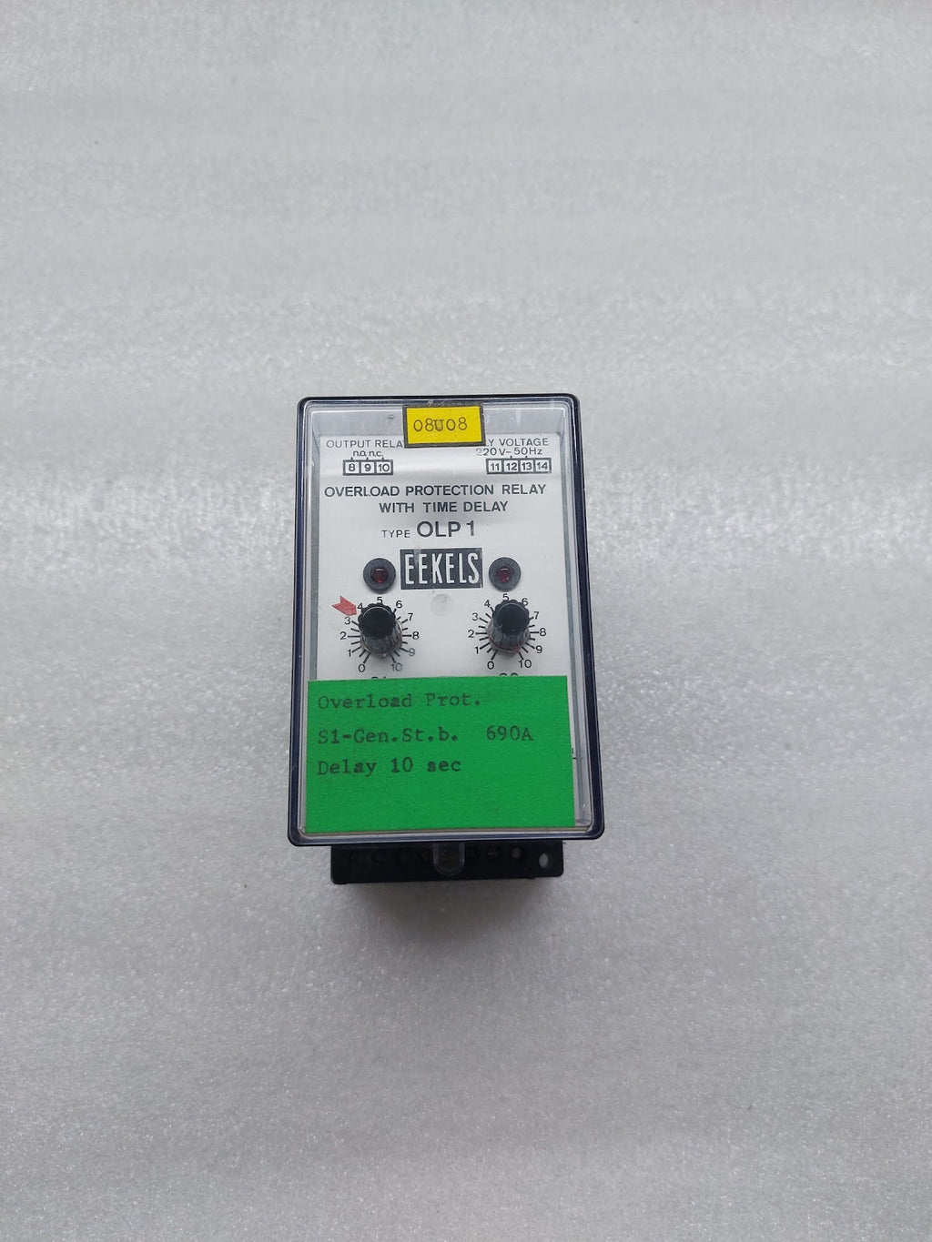 EEKELS OLP 1 OVERLOAD PROTECTION RELAY WITH TIME DELAY 220V