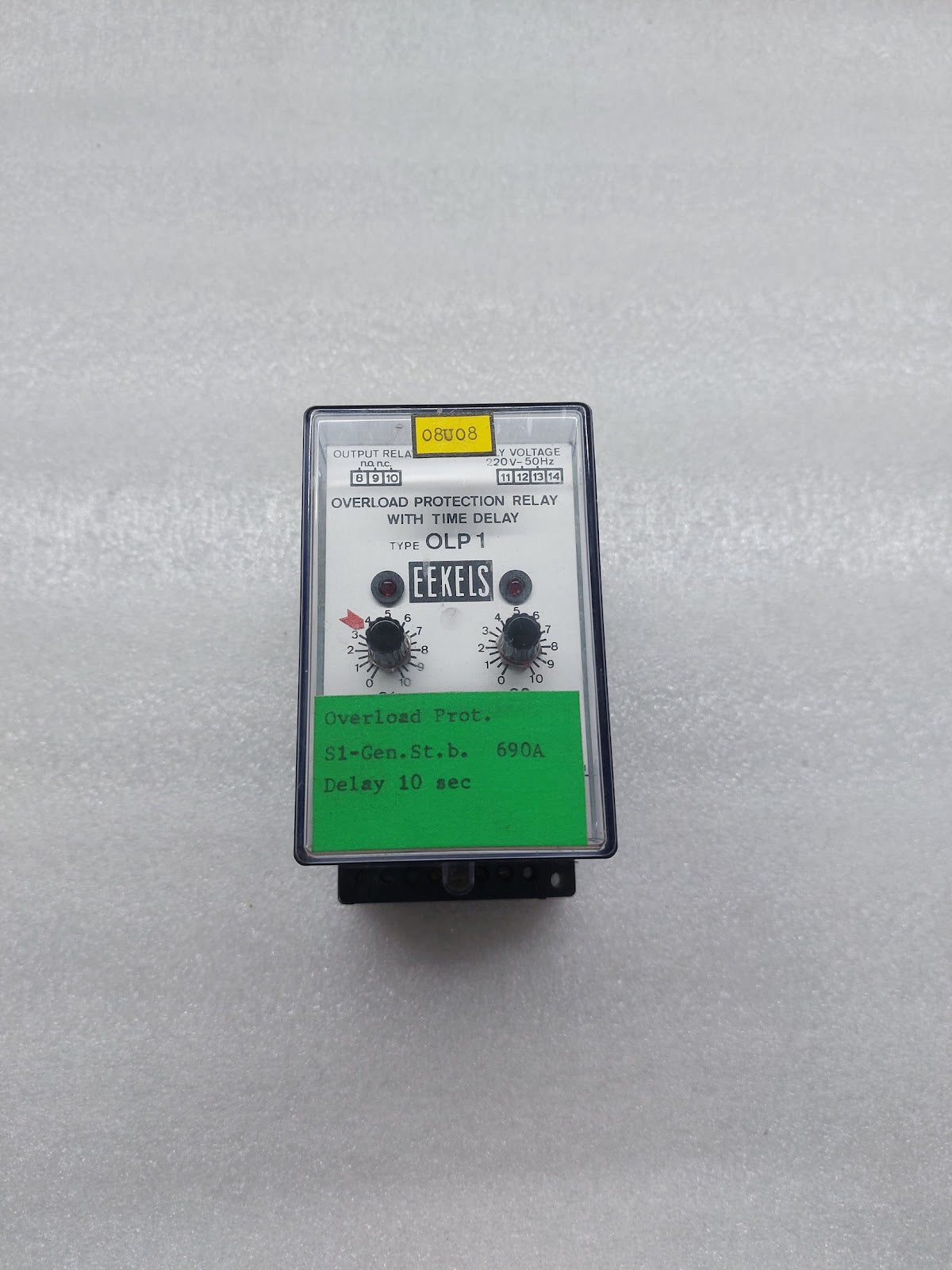EEKELS OLP 1 OVERLOAD PROTECTION RELAY WITH TIME DELAY 220V