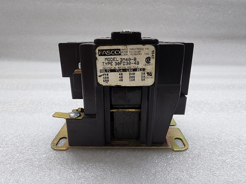 FASCO 3M40-B 3-POLE MAGNETIC CONTACTOR 30FO30-4B
