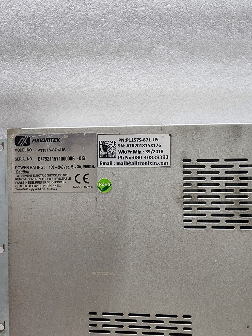 AXIOMTEK P1157S-871-US TOUCH PANEL PC 100-240VAC