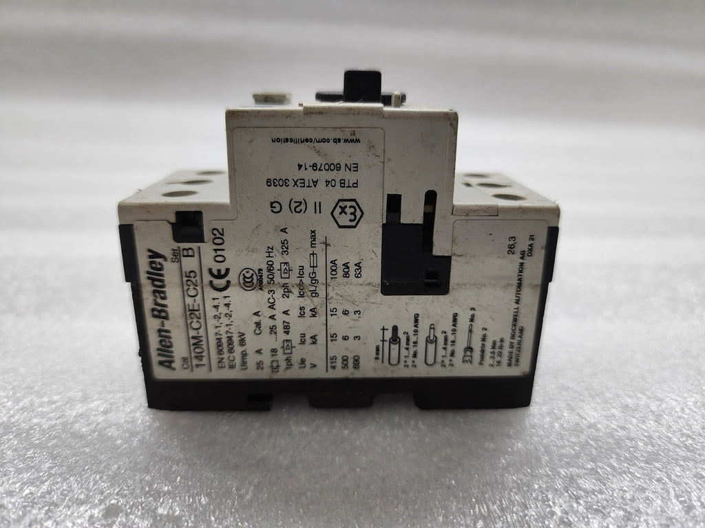 ALLEN BRADLEY CAT 140M-C2E-C25 MOTOR PROTECTIVE CIRCUIT BREAKER 18-25A