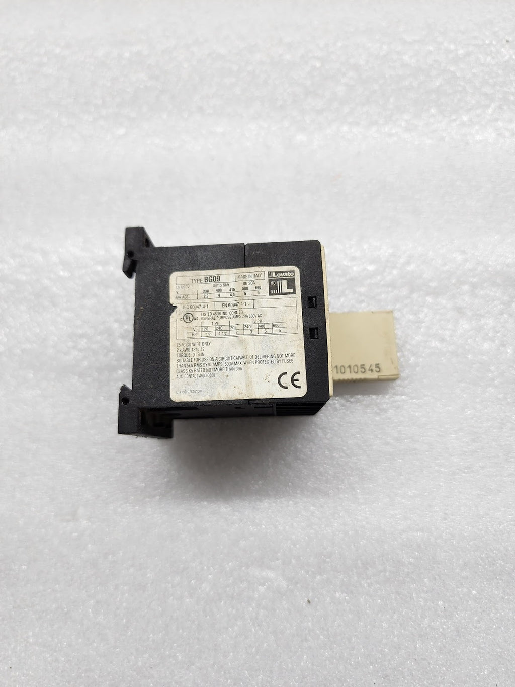 LOVATO BG09T4D MAGNETIC CONTACTOR 20A