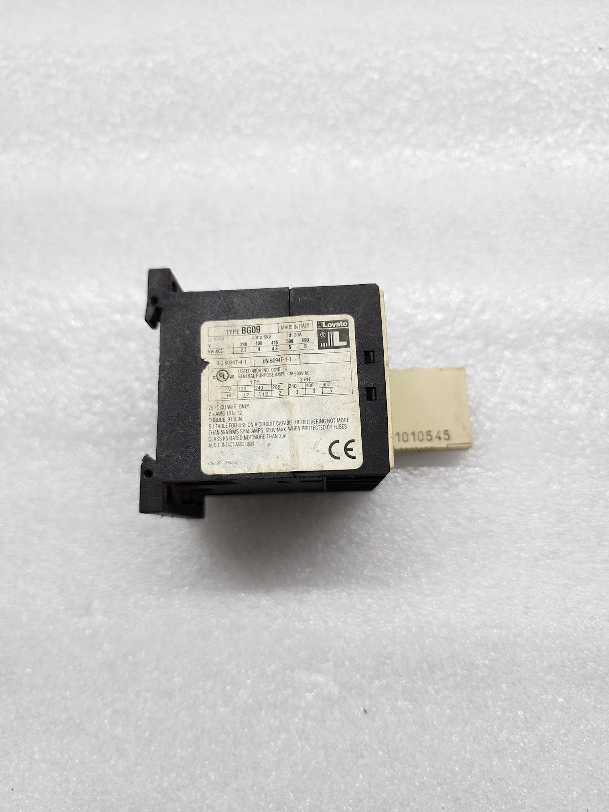 LOVATO BG09T4D MAGNETIC CONTACTOR 20A
