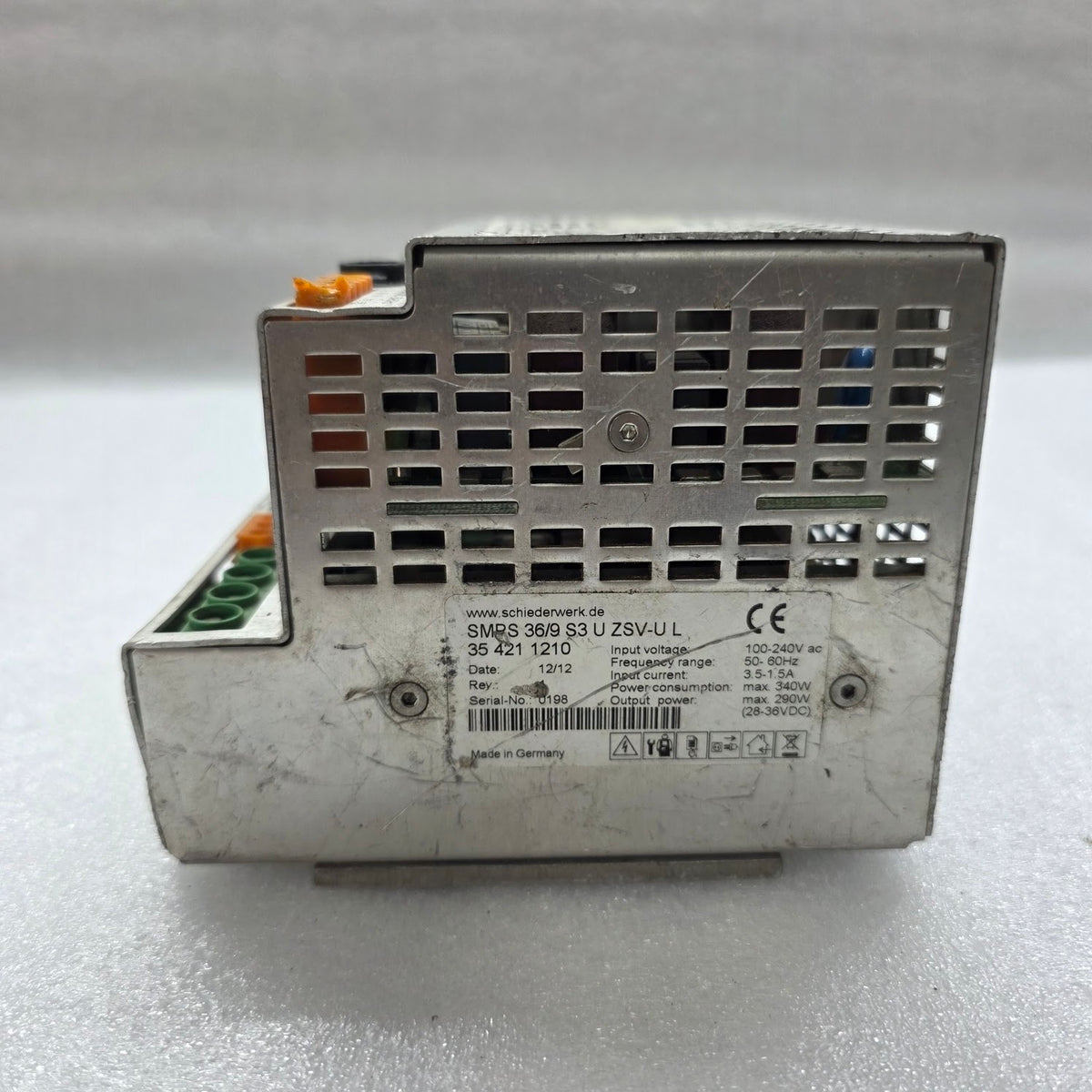 SCHIEDER WERKE SMRS 36/9 S3 U ZSV-U L POWER SUPPLY 354211210 KLS MARTIN