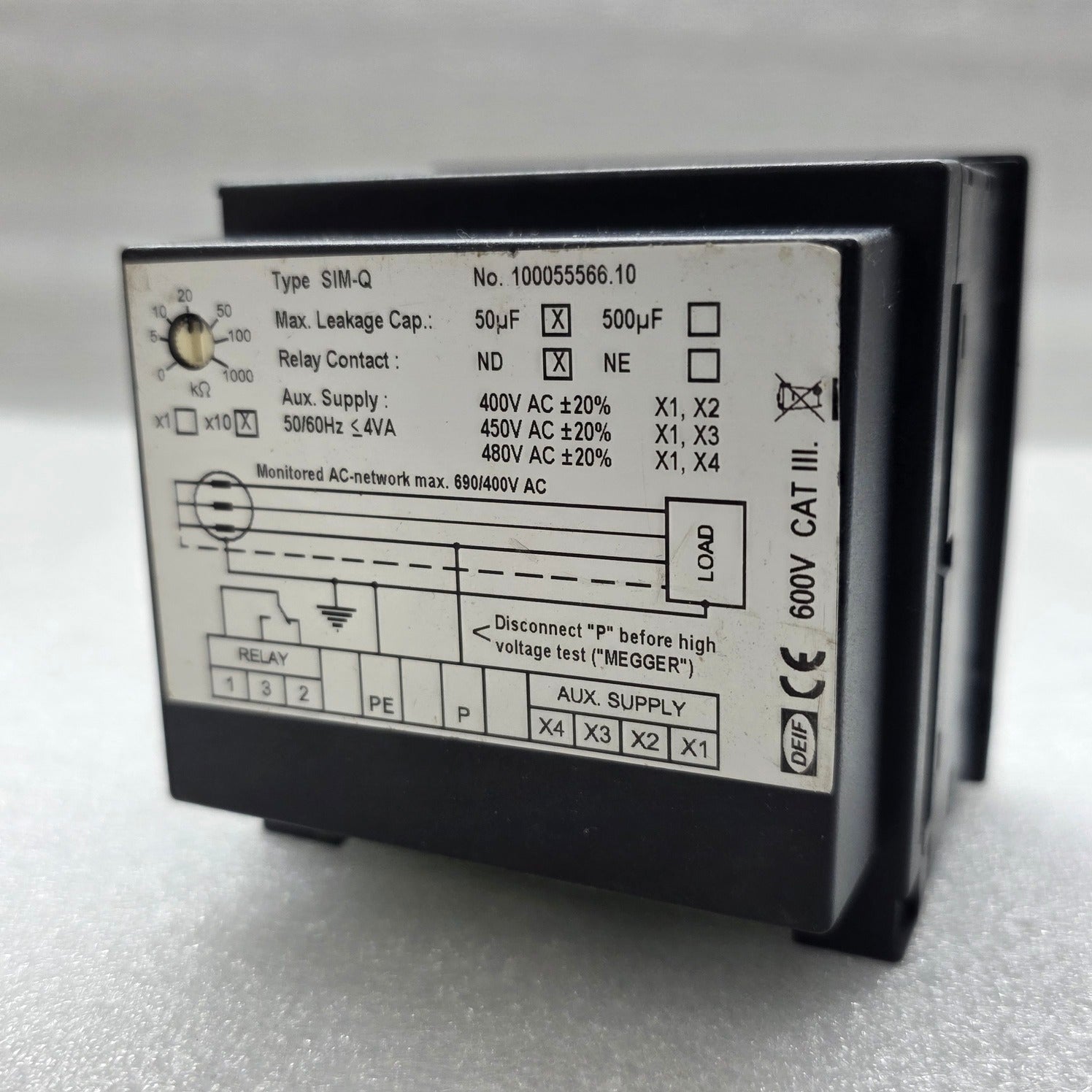 DEIF SIM-Q NETWORK INSULATION MONITOR 400-480VAC