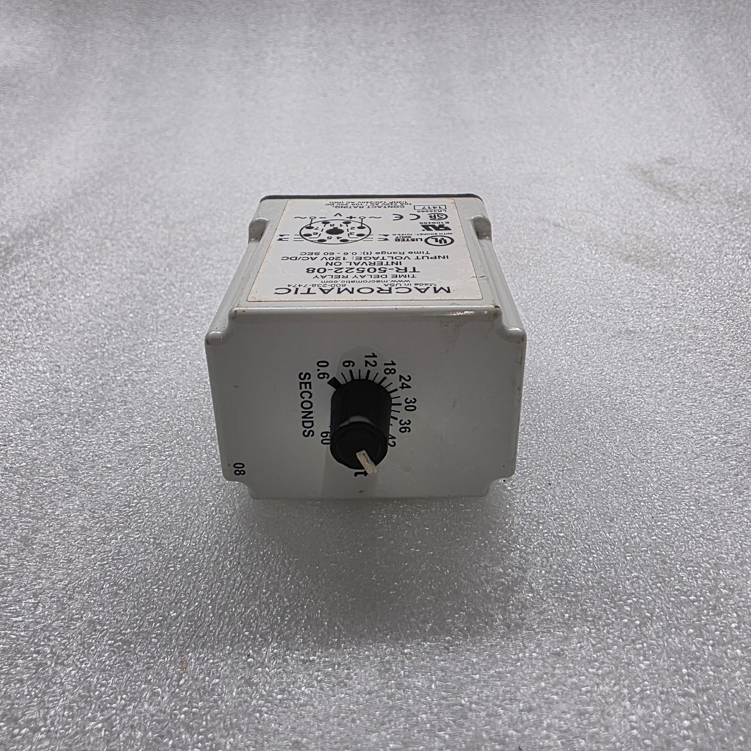 MACROMATIC TR-50522-08 TIME DELAY RELAY 120V AC/DC