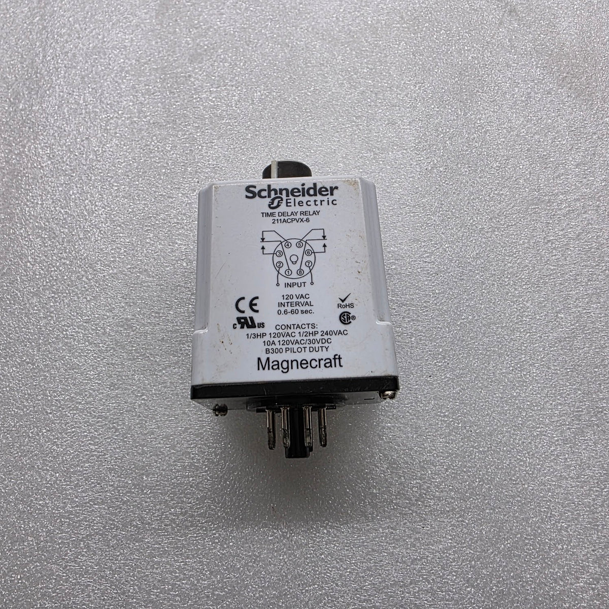 211ACPVX-6 TIME DELAY RELAY 120VAC