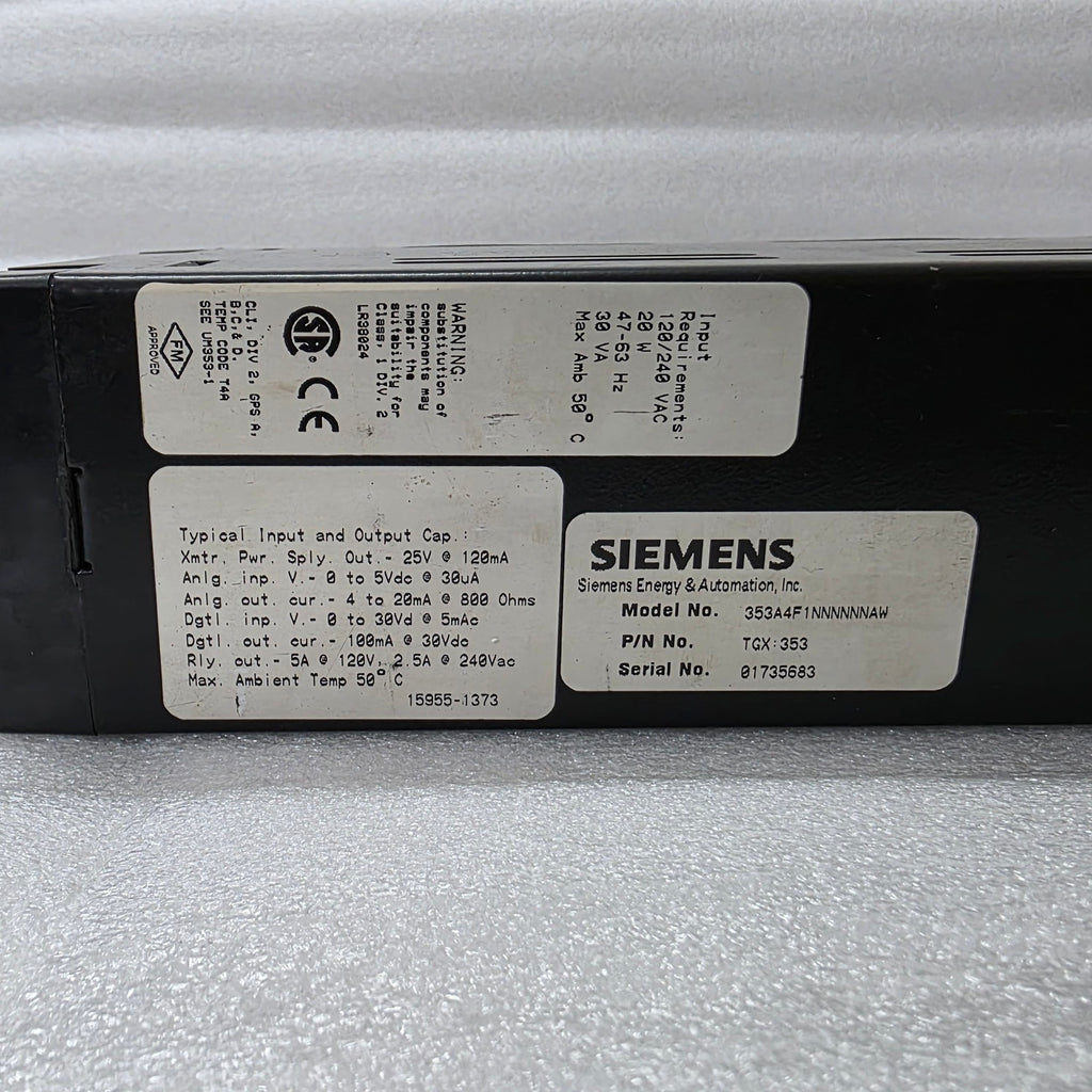 SIEMENS 353A4F1NNNNNNAW DCS MODULE AUTOMATION CONTROLLER TGX 353