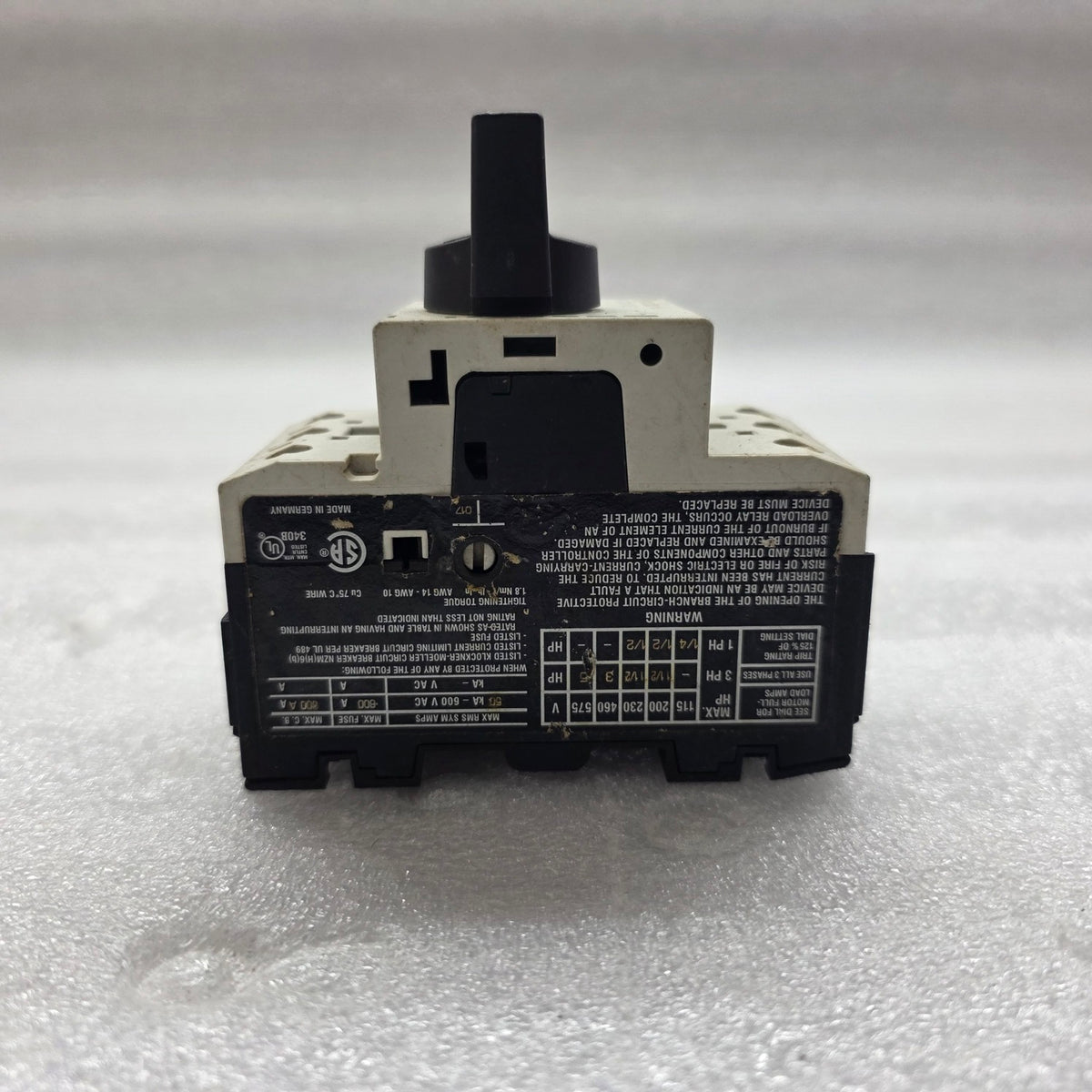 MOELLER PKZM0-6.3 MOTOR PROTECTION CIRCUIT BREAKER 4-6.3A