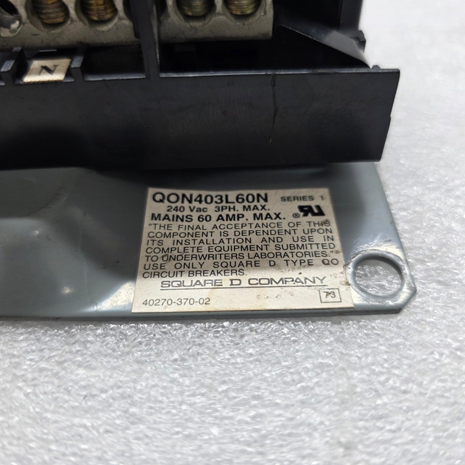 SQUARE D QON403L60N MOUNTING BASE LOAD CENTER