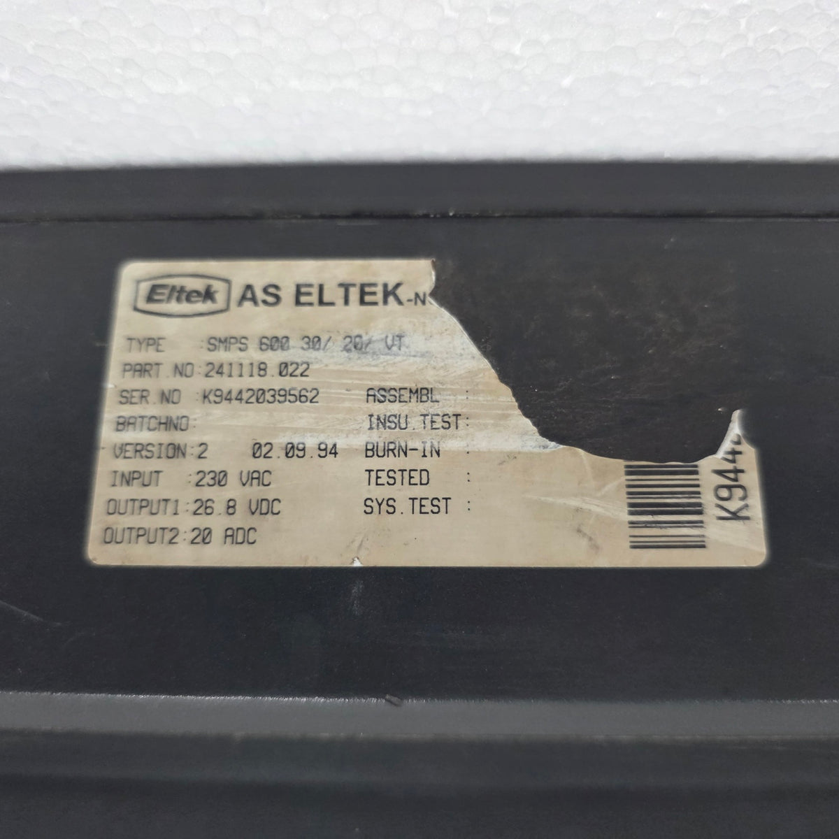 ELTEK SMPS 600 30/20/VT 241118.022