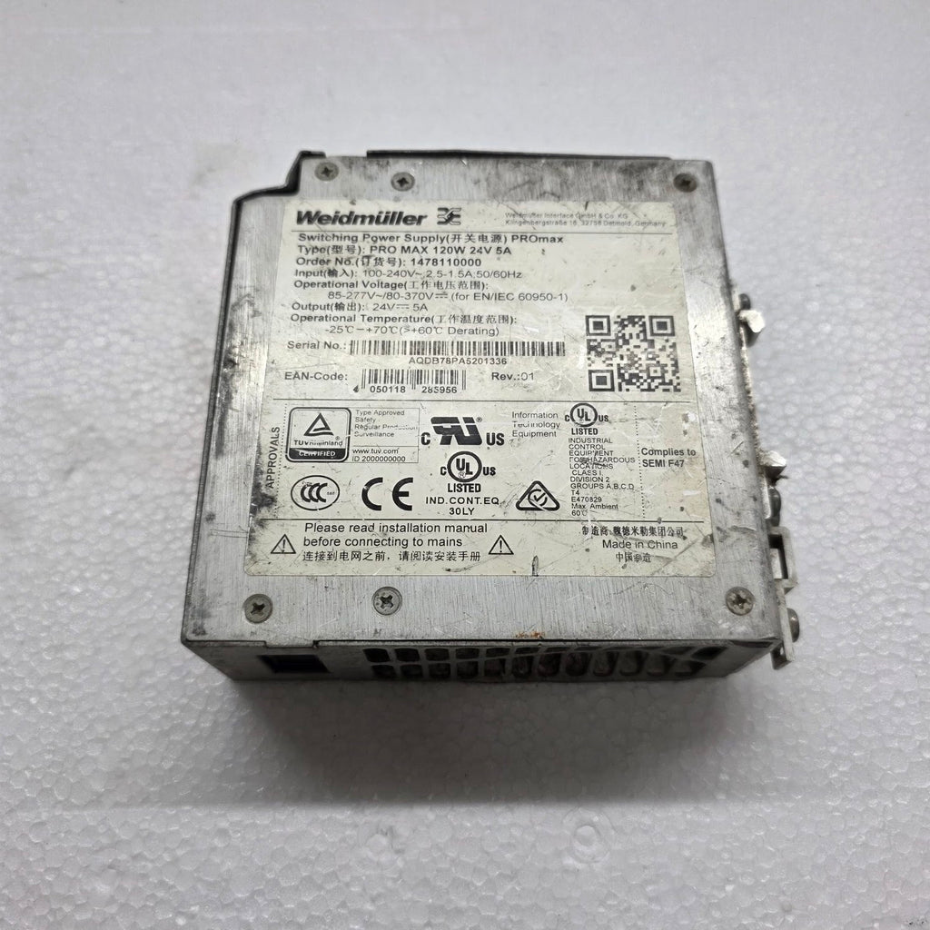 WEIDMÜLLER PRO MAX 120W 24V 5A SWITCHING POWER SUPPLY 1478110000