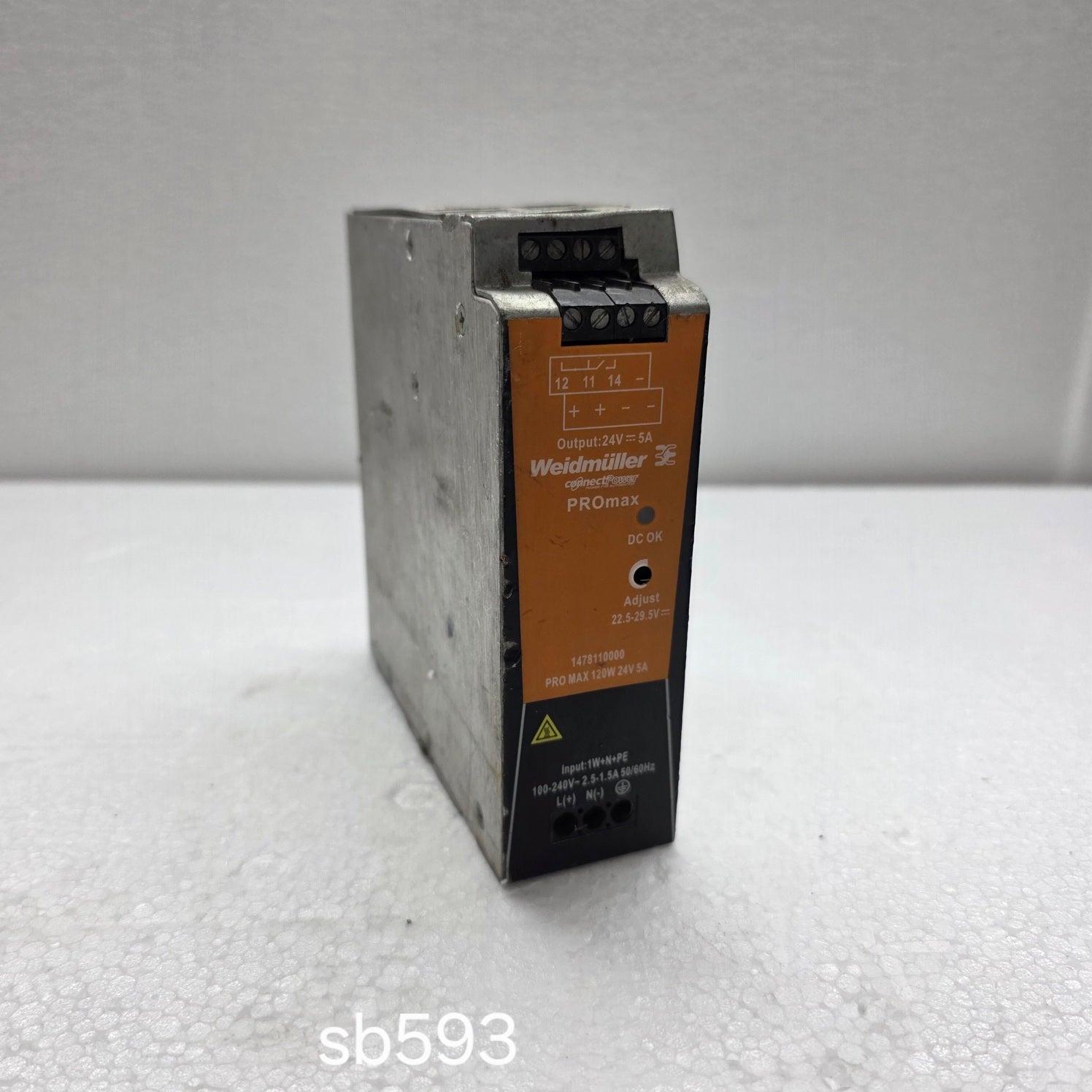 WEIDMÜLLER PRO MAX 120W 24V 5A SWITCHING POWER SUPPLY 1478110000