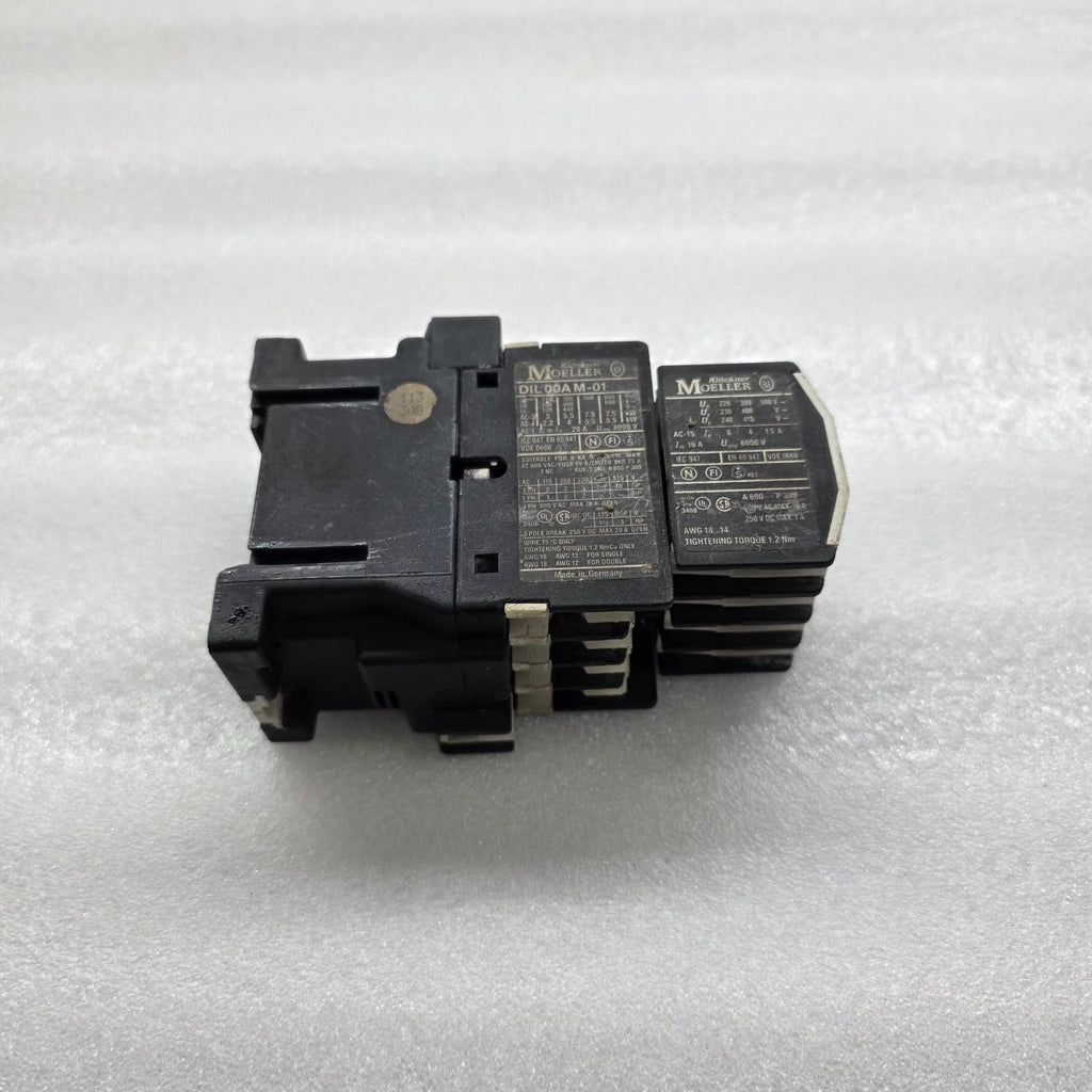 MOELLER DIL00AM-01 CONTACTOR COIL VOLTAGE 190-220V AUXILIARY 04 DIL