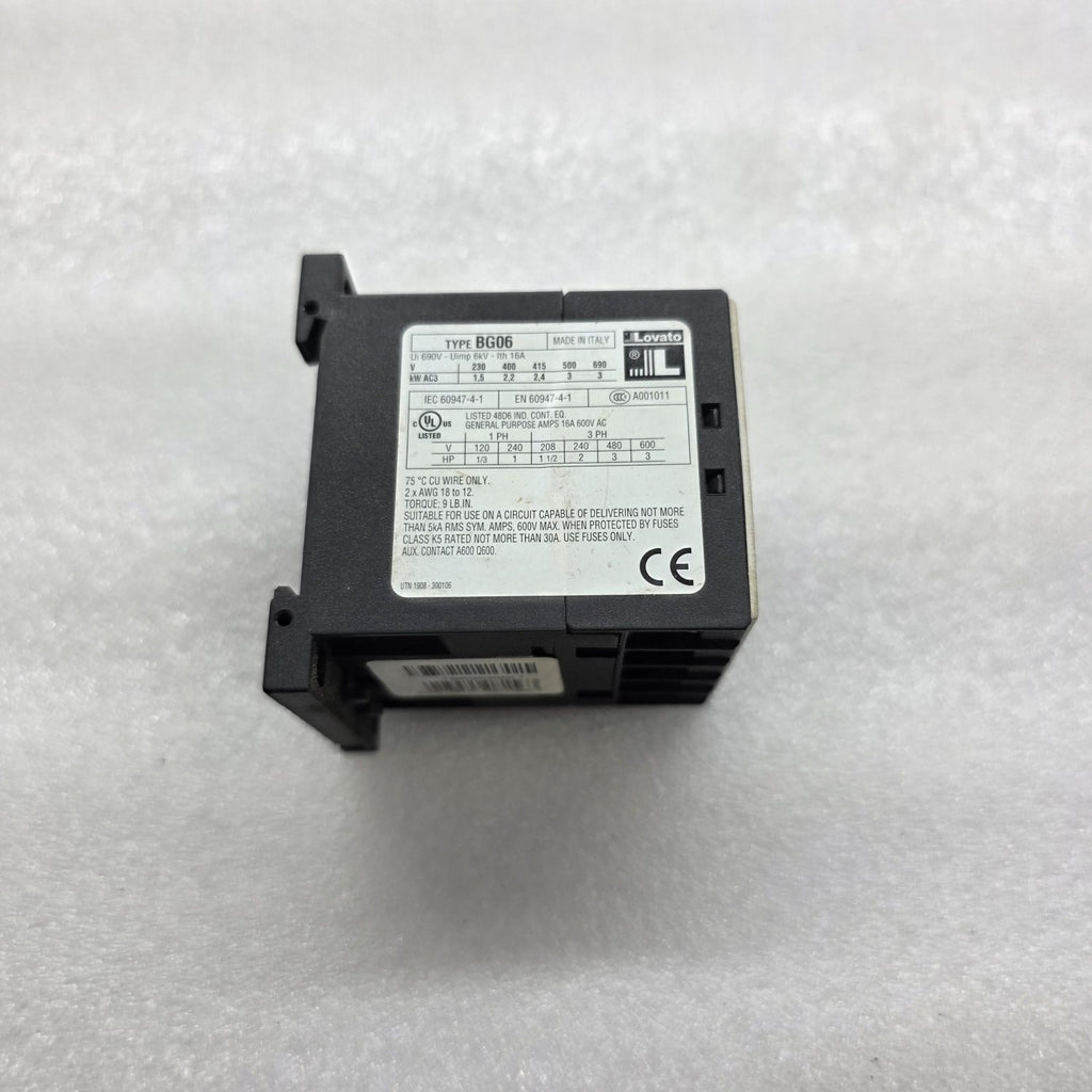 LOVATO BG0601A MAGNETIC CONTACTOR 16A 48VAC