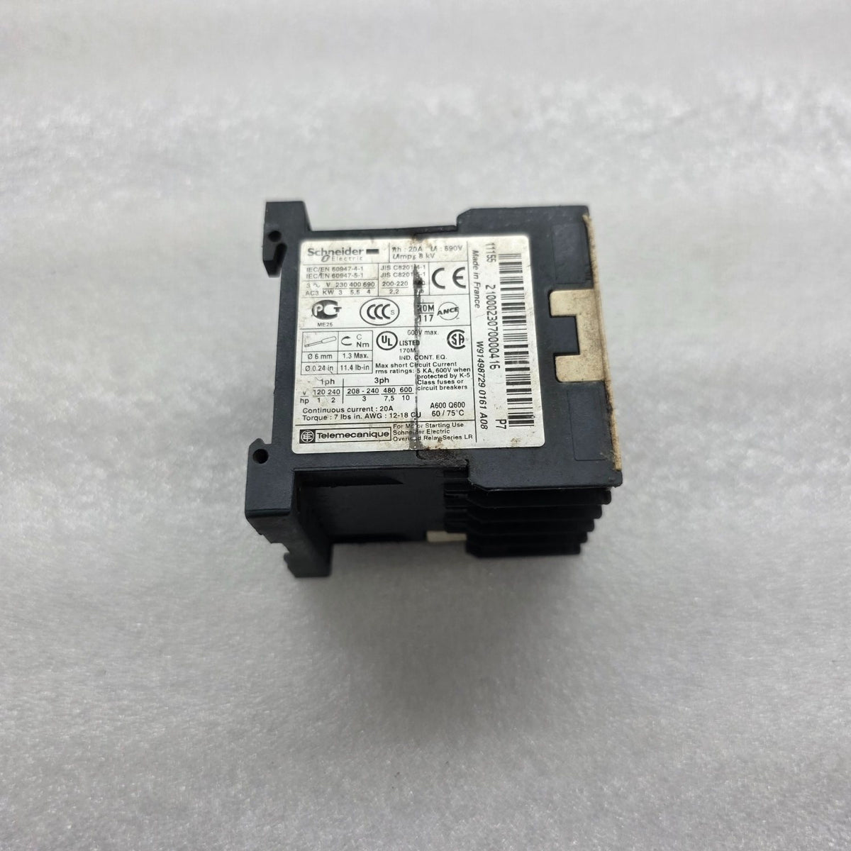 LC1 K12 10P7 CONTACTOR 20A W91498729 0161 A08 230V