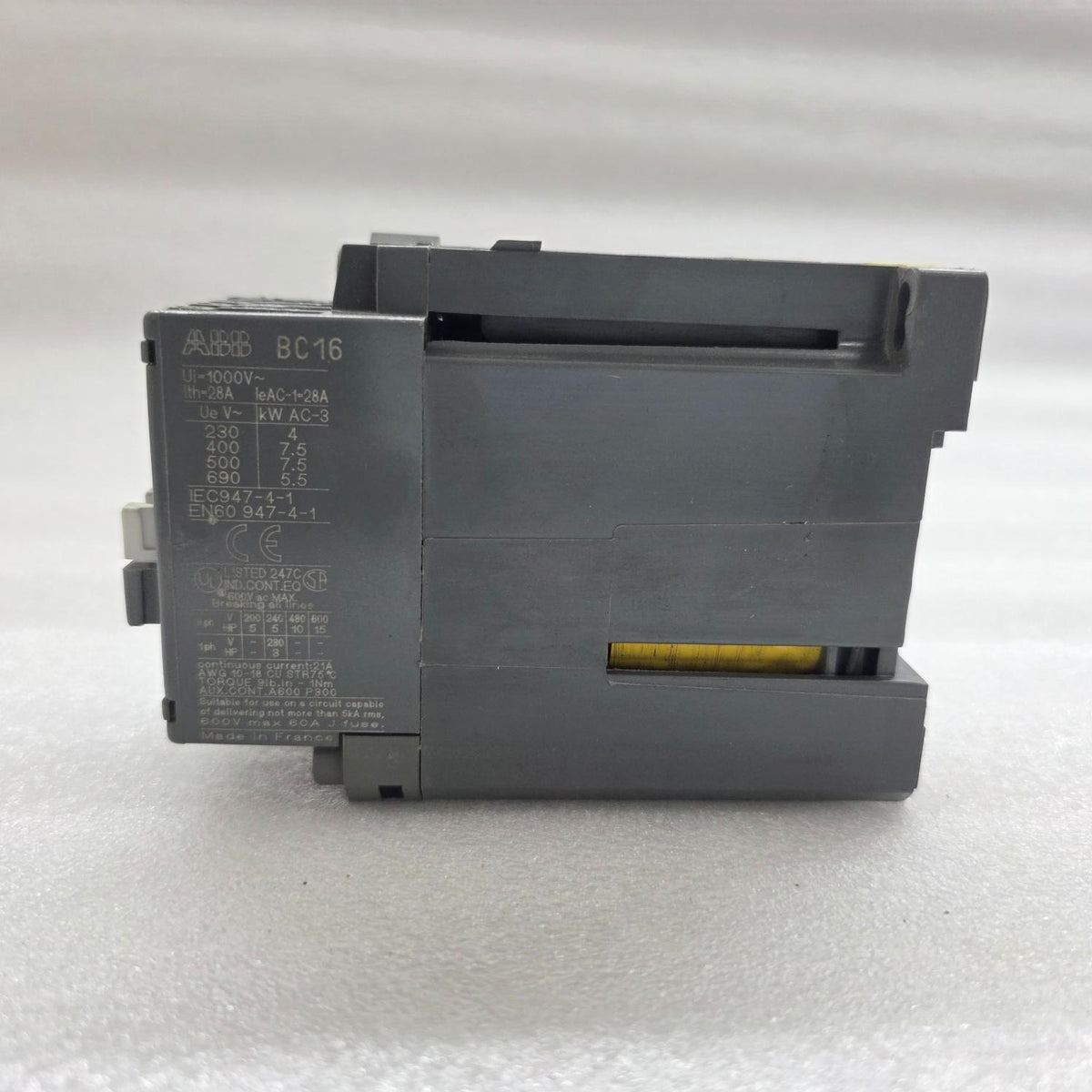 ABB BC16-30-01 MAGNETIC CONTACTOR 28A COIL VOLTAGE 24VDC