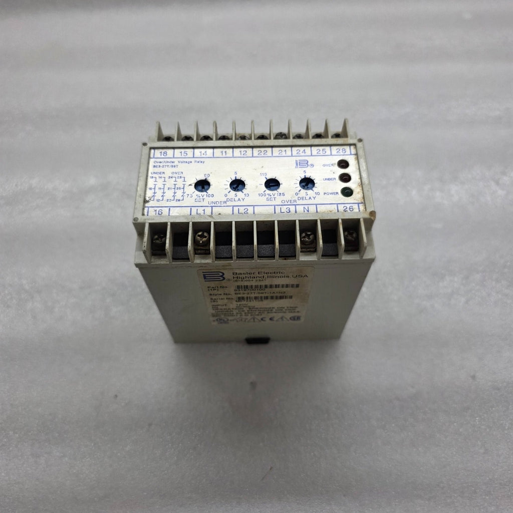 BASLER ELECTRONIC BE3-27T/59T-1A1N3 OVER/UNDER VOLTAGE RELAY 9319700100 120V