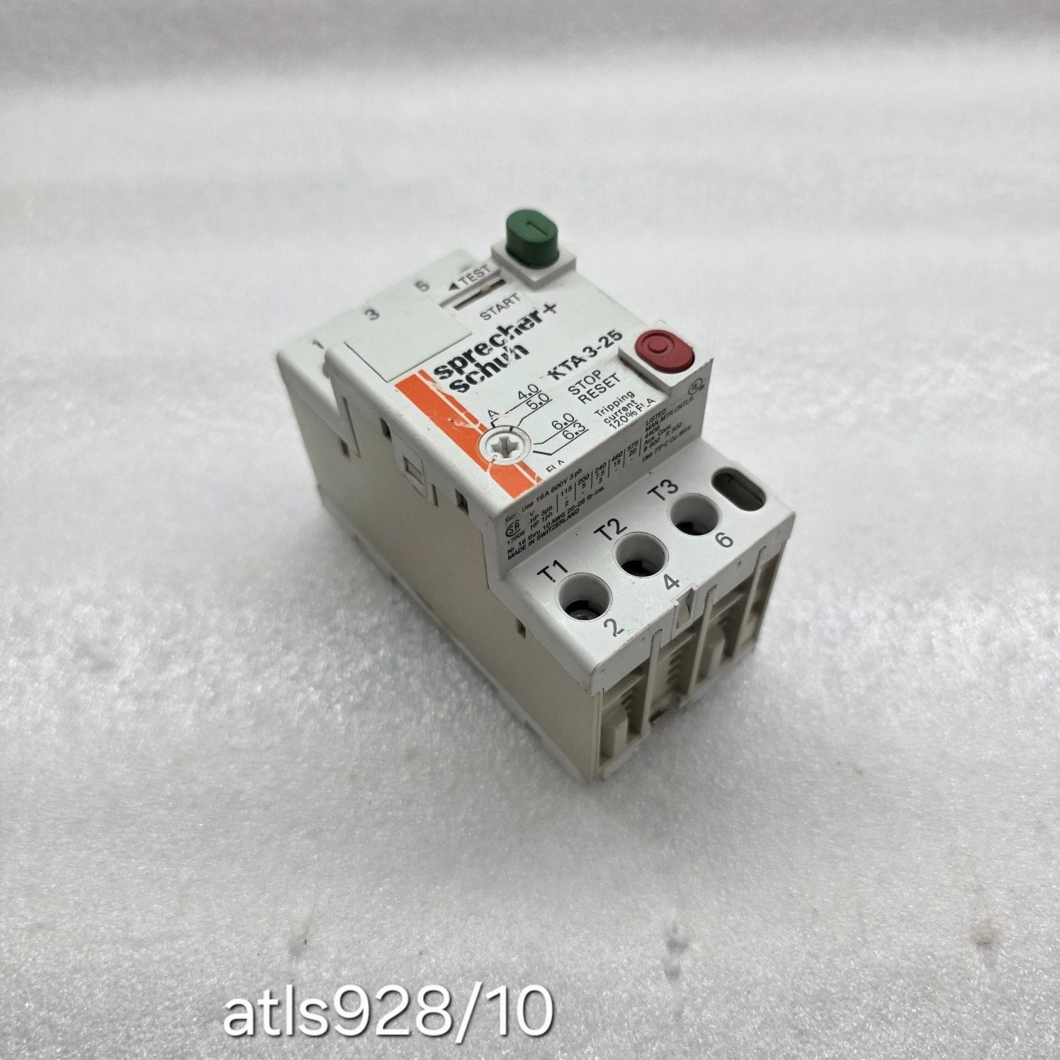 SPRECHER + SCHUH KTA 3-25 MOTOR CONTROLLER 4.0-6.3A