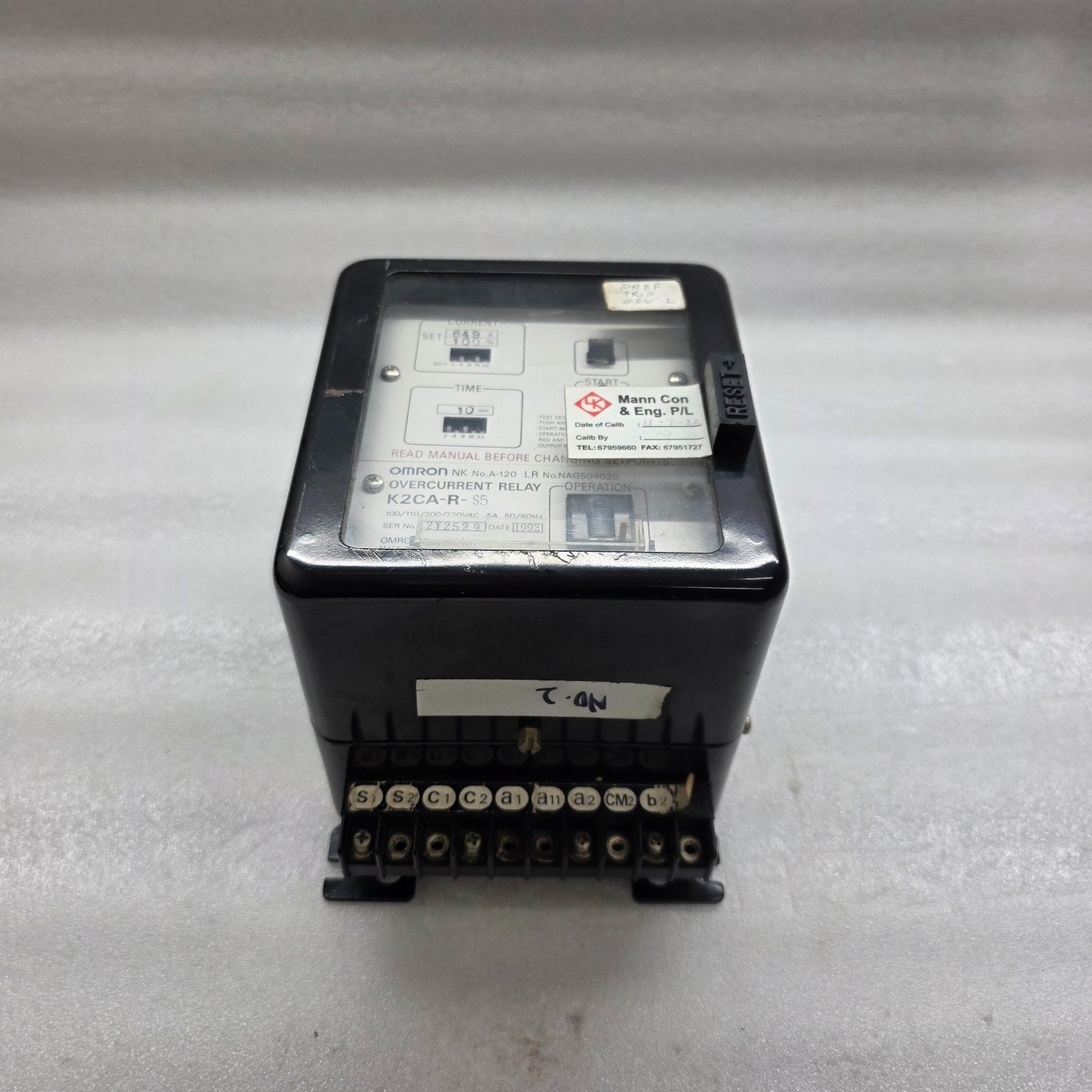 OMRON K2CA-R-S5 OVERCURRENT RELAY 100-220V AC