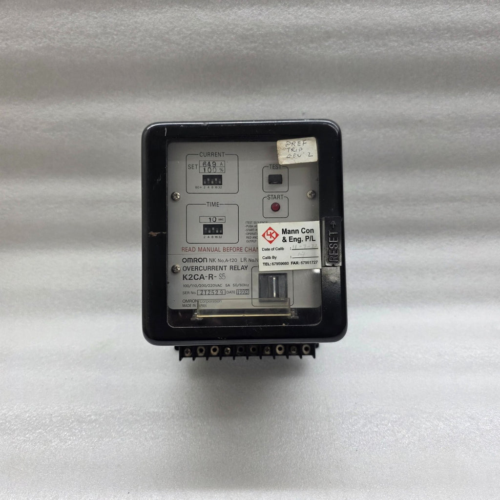 OMRON K2CA-R-S5 OVERCURRENT RELAY 100-220V AC
