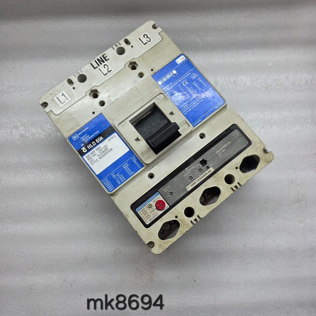 CUTLER HAMMER HLD3600F 3-POLE CIRCUIT BREAKER 600A  6633C81G06