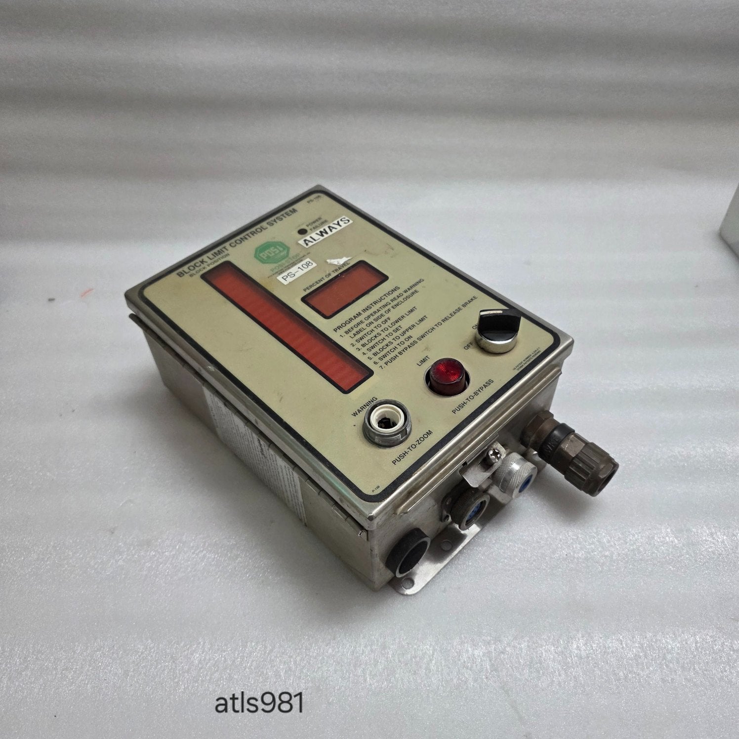 PTS POSITION TRACKING SYSTEMS PS-108 BLOCK LIMIT CONTROL SYSTEM