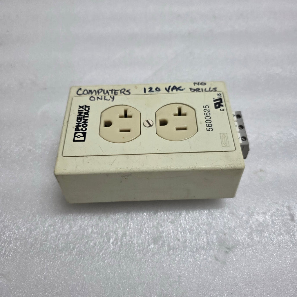 PHOENIX CONTACT 5600525 RAIL-MOUNTED DUAL POWER OUTLET EM-DUO 120/20