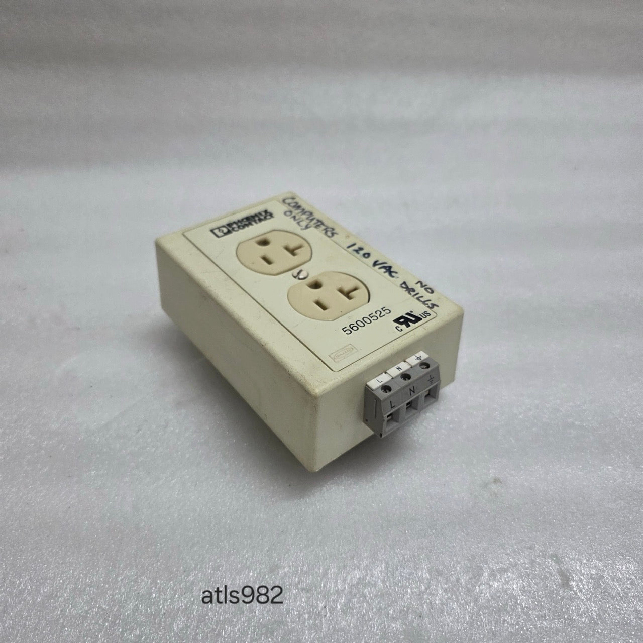 PHOENIX CONTACT 5600525 RAIL-MOUNTED DUAL POWER OUTLET EM-DUO 120/20