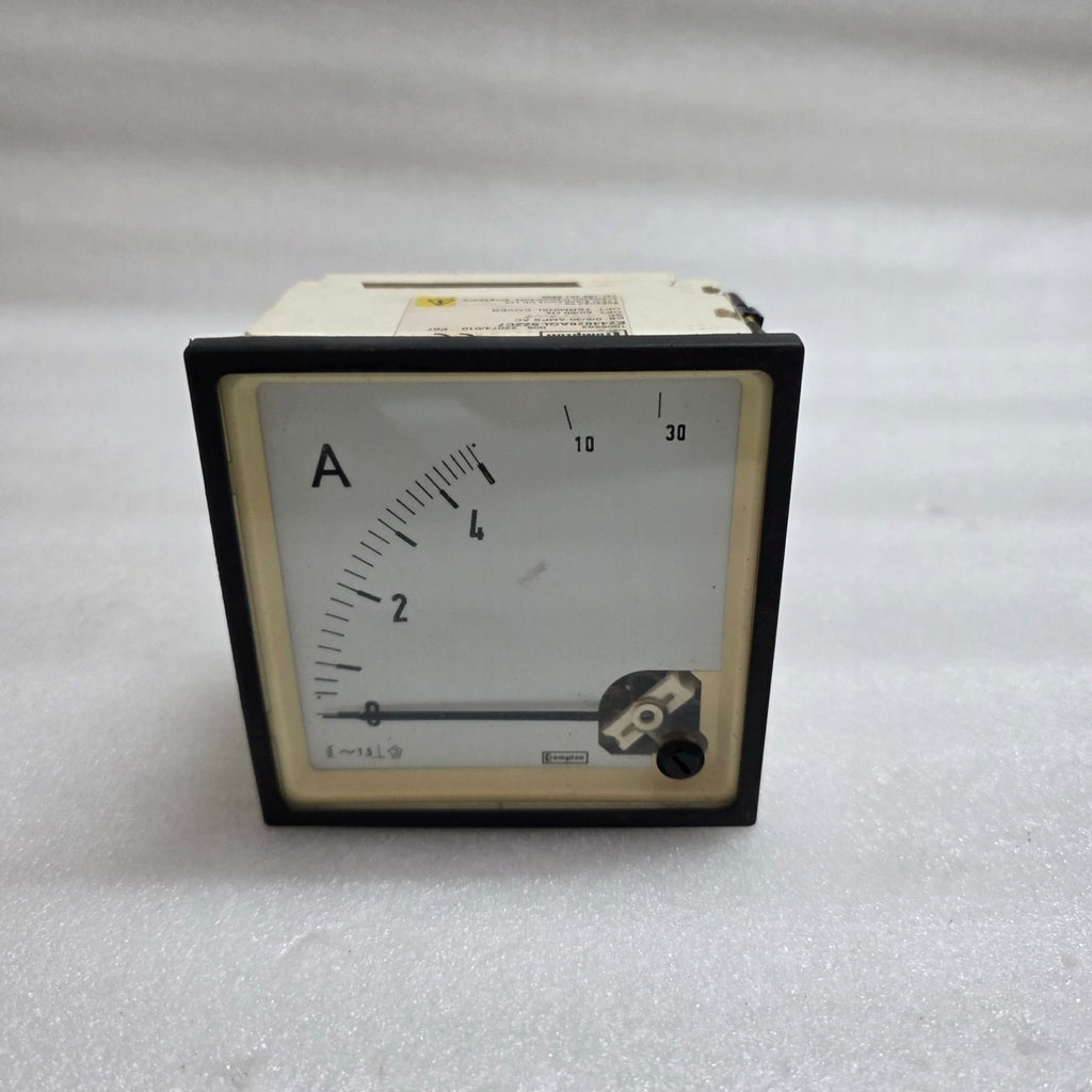CROMPTON INSTRUMENTS E244-026A-G-LS-ZZ-C7 ANALOG AC AMMETER 0/5/30 AMPS AC