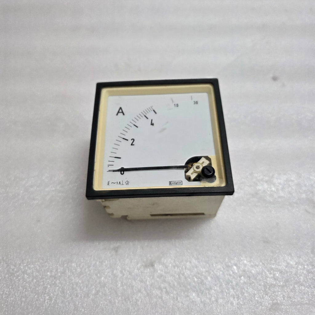 CROMPTON INSTRUMENTS E244-026A-G-LS-ZZ-C7 ANALOG AC AMMETER 0/5/30 AMPS AC