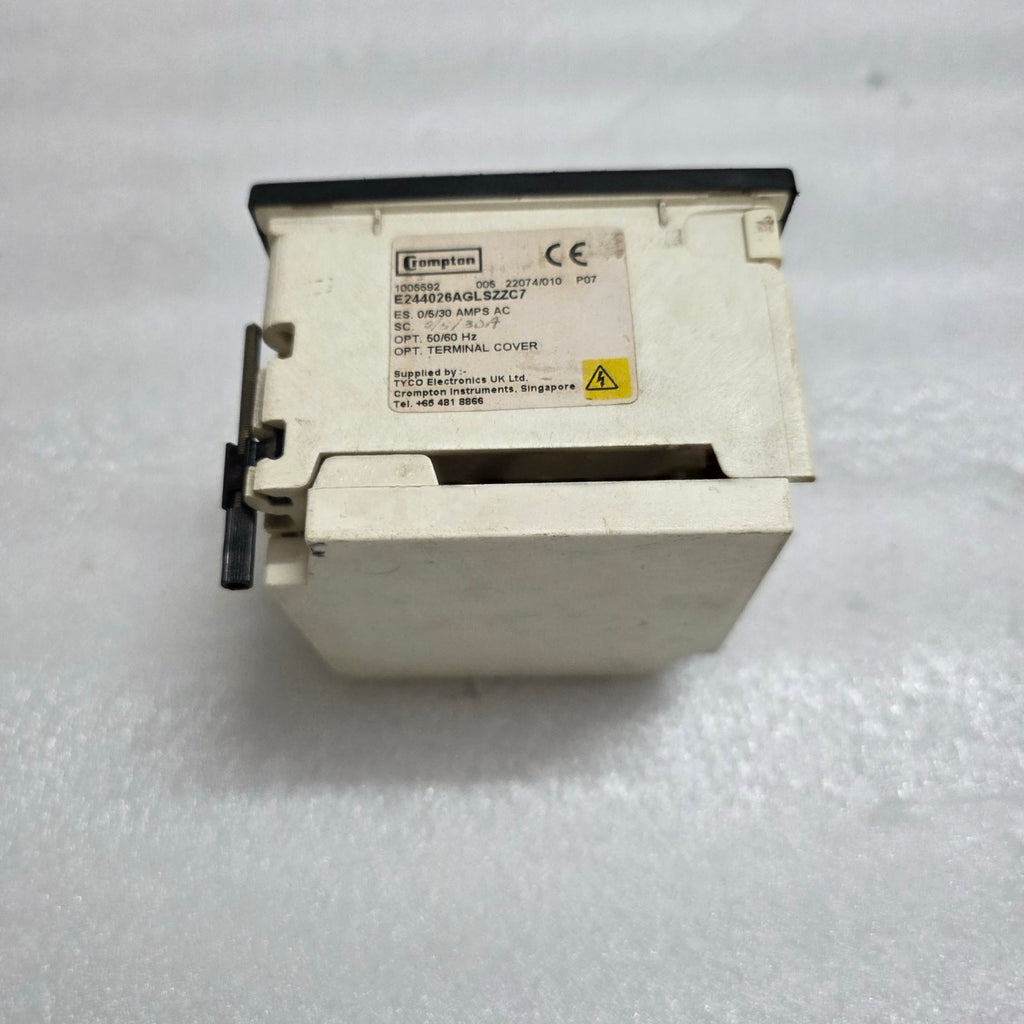 CROMPTON INSTRUMENTS E244-026A-G-LS-ZZ-C7 ANALOG AC AMMETER 0/5/30 AMPS AC